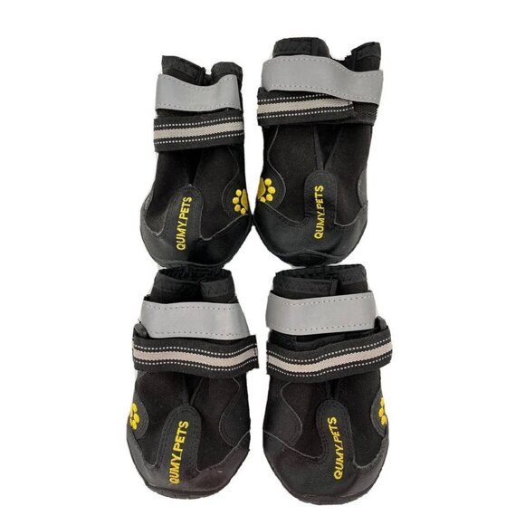 Dog Boots Waterproof Shoes Reflective Strips Rugged Anti Slip Sole 2.8"x3.2" - Picture 1 of 7